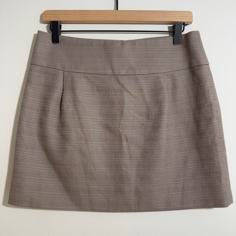 J‎ Crew Cotton Blend Textured Mini Skirt Taupe Size 4